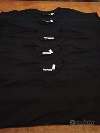 5 t-shirt uomo nero scollo v xl