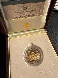 Moneta oro repubblica italiana Certosa di Pavia