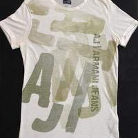 T-Shirt Armani Jeans Taglia S Panna/Verde