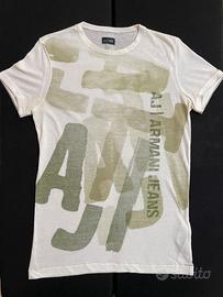 T-Shirt Armani Jeans Taglia S Panna/Verde