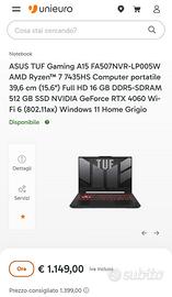 ASUS TUF A15 FA507 - RTX4060