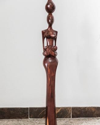 Scultura africana in legno donna dello Zambia