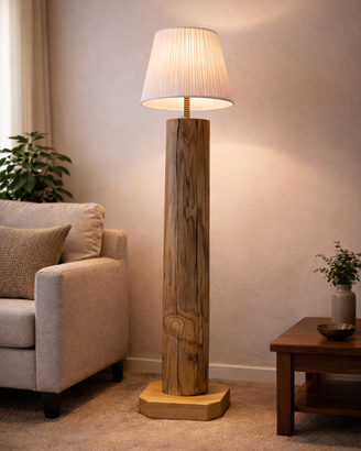 Lampada da terra in tronco di castagno - 150cm