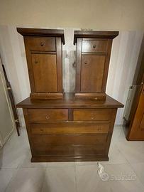 Cassettiera in legno + 2 comodini coordinati