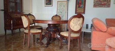 Tavolo +6 sedie mobili d'arte f.lli Olivieri Cerea