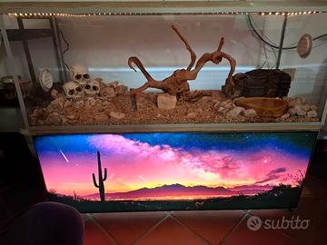 Teca per rettili  cm110 x40x40 nuova
