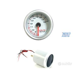 OROLOGIO VOLTMETRO SFONDO BIANCO ILLUMINATO