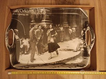 Vassoio vintage in ceramica 35x25 cm mai usato