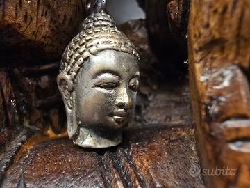 Pendente Testa di Buddha in metallo - Patina vinta