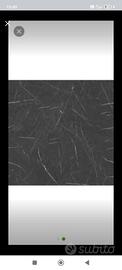 Top nero effetto marmo zebrato 304 x 62 x 2cm 