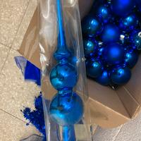 palline Natale blu oltre 40 + puntale + allestimen