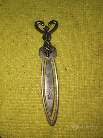 segnapagina in argento antico vintage anni 40,50