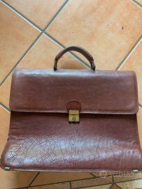 Borsa in vera pelle da ufficio vintage