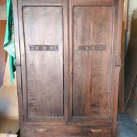 Mobile guardaroba antico stile piemontese in legno