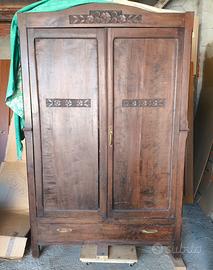 Mobile guardaroba antico stile piemontese in legno