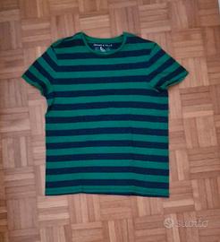 T-shirt a righe grandi blu e verdi Grand & Hills