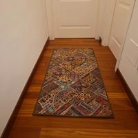 Tappeto etnico, arazzo patchwork ricamato a mano