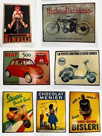 Lotto 7 targhe In metallo vintage pubblicità