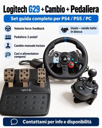 Volante Logitech G29+cambio manuale+pedaliera