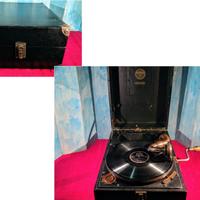 GRAMMOFONO ORIGINALE PORTATILE anni 20 a MANOVELLA