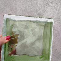 vetromattone trasparente e verde 