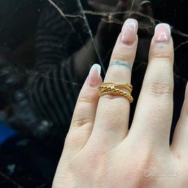 Anello UNIVERSO acciaio inox placcato oro