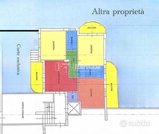 Trilocale con doppi accessori e giardino.