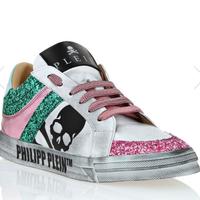 Philipp Plein Lo-Top Sneakers Skull with Crystals