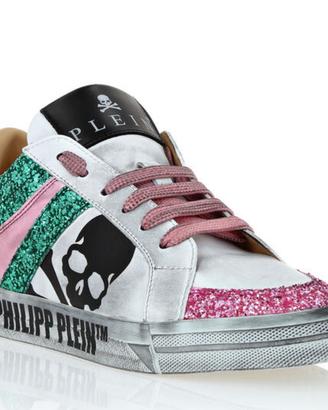Philipp Plein Lo-Top Sneakers Skull with Crystals