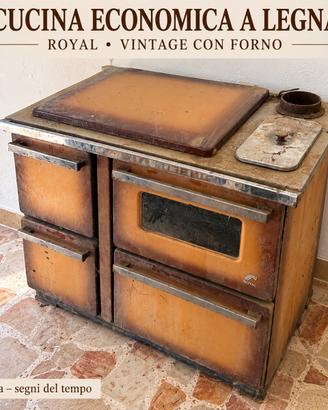 Cucina economica a legna ROYAL vintage con forno