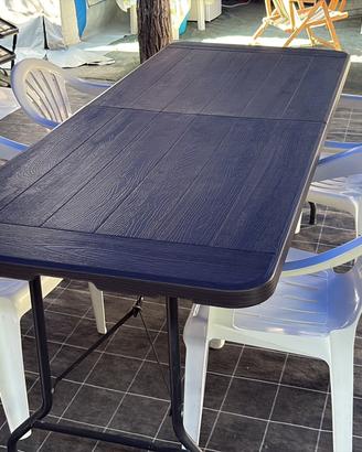 Tavolo pieghevole campeggio con sedie