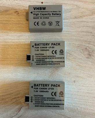 3 batteria Canon LP-E5 compatibili