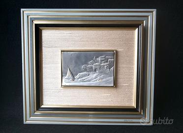 Pannello in rilievo in argento sterling 925,'70