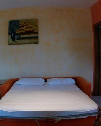 Divano pronto letto, vetrina, tavolo, sedie,letto