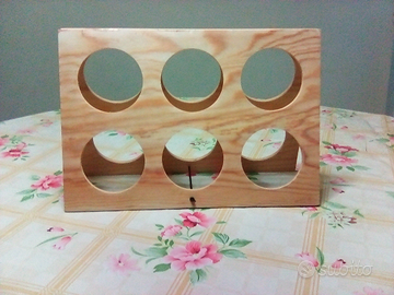 Portabottiglie vino in legno.6 posti.Nuovo