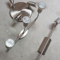 Set di 3 applique da parete con faretti in acciaio