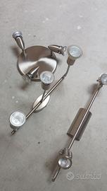 Set di 3 applique da parete con faretti in acciaio