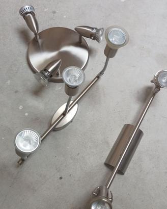Set di 3 applique da parete con faretti in acciaio