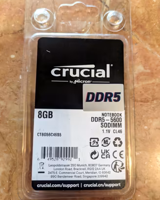 RAM notebook Crucial 8GB DDR5-5600 SODIMM