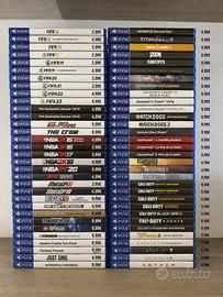 Set Giochi PlayStation 3, 4 e 5. Prezzi in foto.