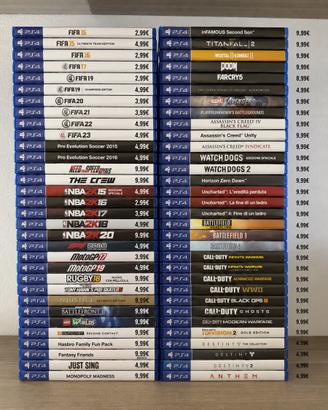 Set Giochi PlayStation 3, 4 e 5. Prezzi in foto.