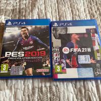 Giochi PES 19 e FIFA 21 playstation4
