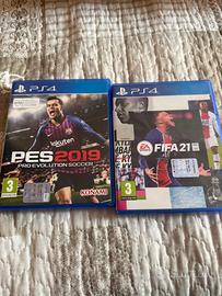 Giochi PES 19 e FIFA 21 playstation4