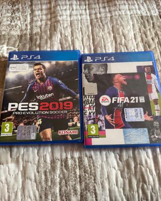Giochi PES 19 e FIFA 21 playstation4