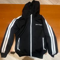 Felpa con zip bande bianche