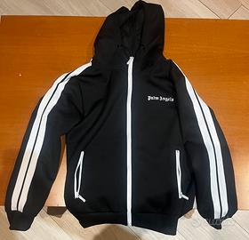 Felpa con zip bande bianche