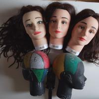 Teste con capelli per parrucchieri e scuola