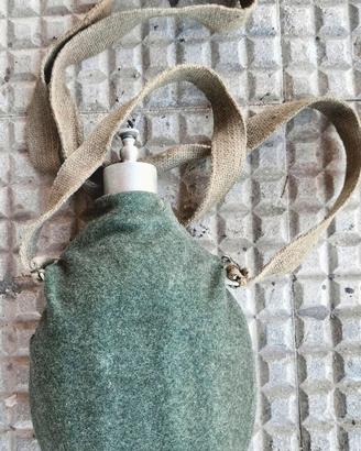 Borraccia Italiana WW2  panno grigio verde 1 Lt
