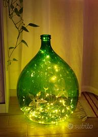 Damigiana 54L incisione su vetro decoro floreale