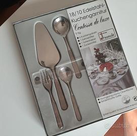 Set posate per dessert vintage in acciaio 